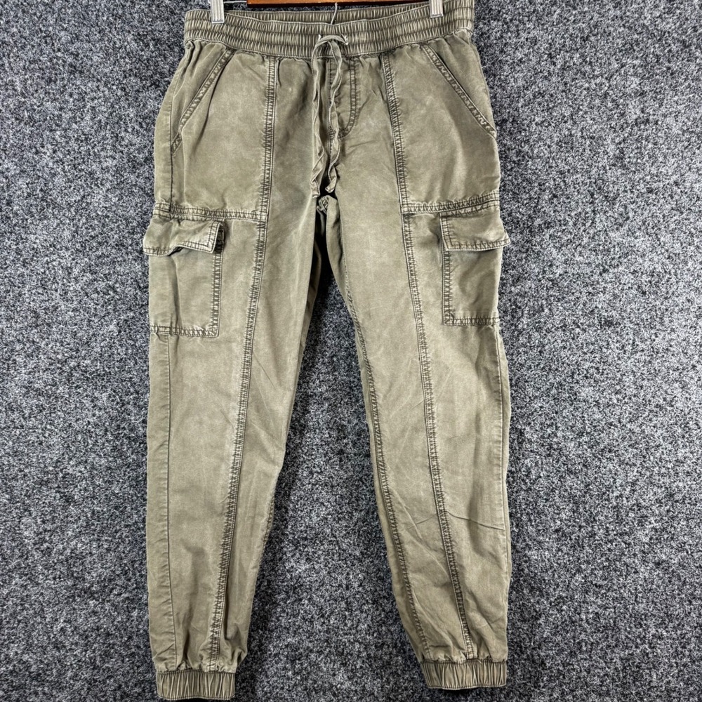 Abercrombie & Fitch Mens XS Olive Green Cargo Jogger Pants Elastic Waist Utility